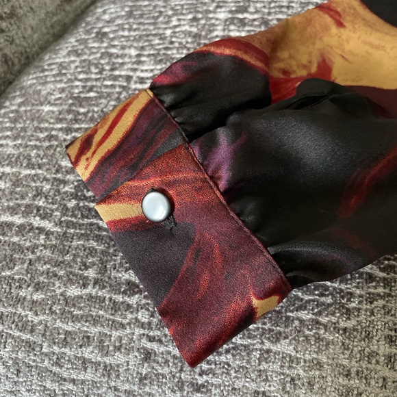 Donna Karan Black and Red Blouse with Tie Front - Picture 6 of 6